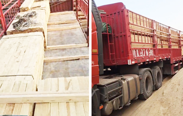 建筑木方裝車整裝待發(fā)場(chǎng)景圖